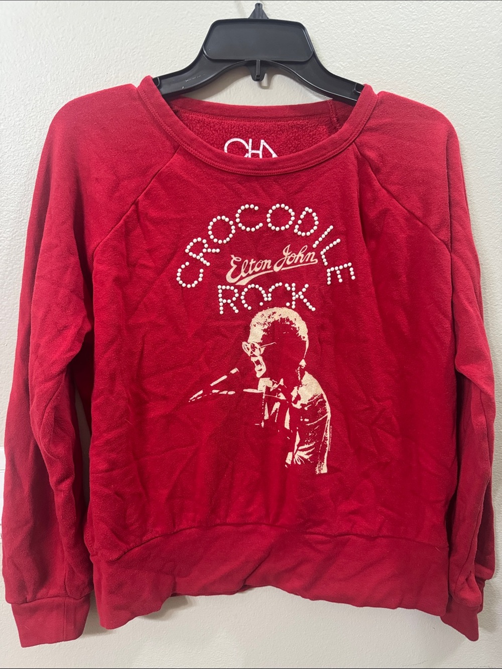 Red Graphic Pullover Sweatshirt - Crocodile Rock Design
